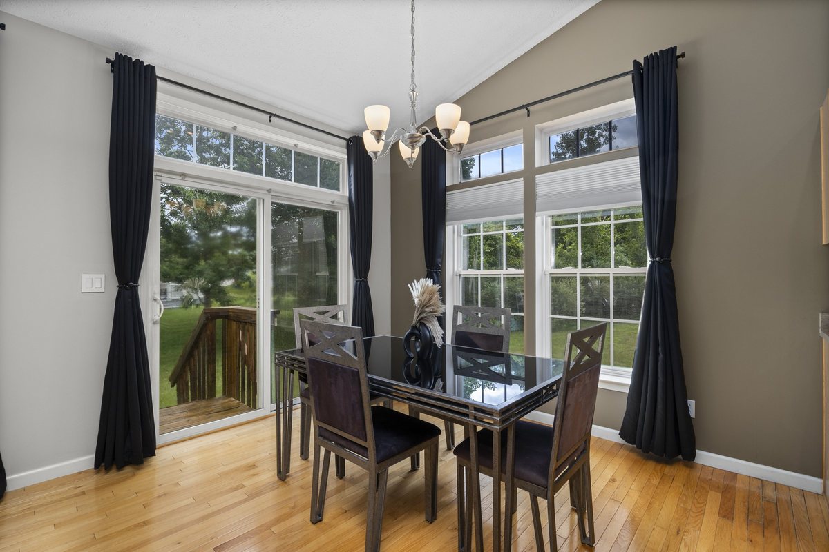 Dining area with slider to the rear deck